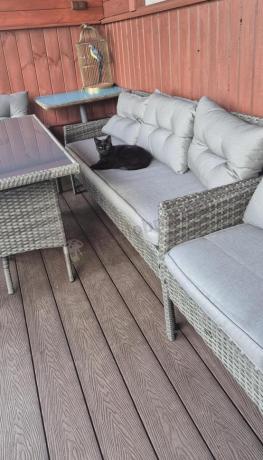 Zestaw mebli technorattanowych obiadowych z wysokim stołem Perata Dining - Dark Grey