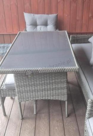 Zestaw mebli technorattanowych obiadowych z wysokim stołem Perata Dining - Dark Grey
