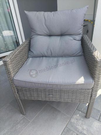 Zestaw mebli technorattanowych obiadowych z wysokim stołem Perata Dining - Dark Grey