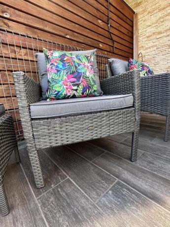 Zestaw mebli technorattanowych obiadowych z wysokim stołem Perata Dining - Dark Grey