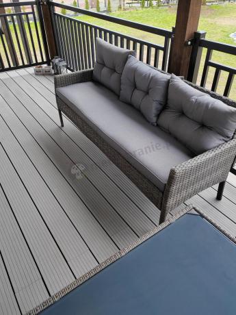 Zestaw mebli technorattanowych obiadowych z wysokim stołem Perata Dining - Dark Grey