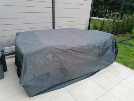 Zestaw mebli technorattanowych obiadowych z wysokim stołem Perata Dining - Dark Grey