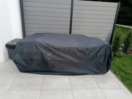 Zestaw mebli technorattanowych obiadowych z wysokim stołem Perata Dining - Dark Grey