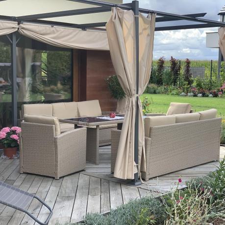 Zestaw mebli technorattanowych z 2 sofami Cofete Grande – Natural