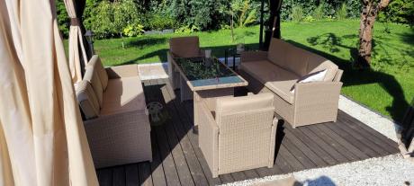 Zestaw mebli technorattanowych z 2 sofami Cofete Grande – Natural