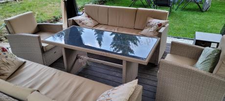 Zestaw mebli technorattanowych z 2 sofami Cofete Grande – Natural