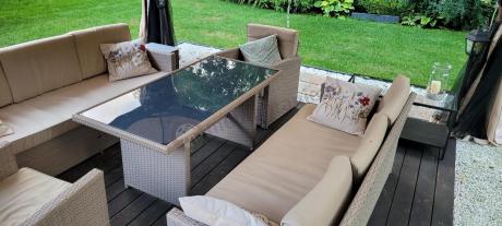 Zestaw mebli technorattanowych z 2 sofami Cofete Grande – Natural