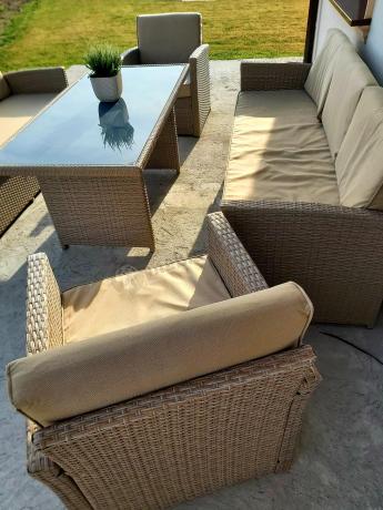 Zestaw mebli technorattanowych z 2 sofami Cofete Grande – Natural