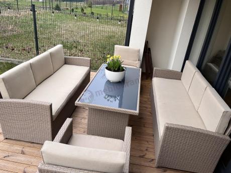 Zestaw mebli technorattanowych z 2 sofami Cofete Grande – Natural