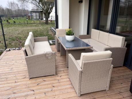 Zestaw mebli technorattanowych z 2 sofami Cofete Grande – Natural