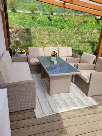 Zestaw mebli technorattanowych z 2 sofami Cofete Grande – Natural