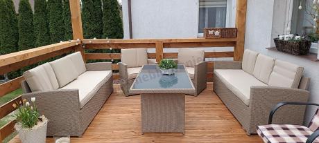 Zestaw mebli technorattanowych z 2 sofami Cofete Grande – Natural