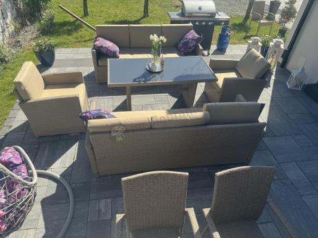 Zestaw mebli technorattanowych z 2 sofami Cofete Grande – Natural