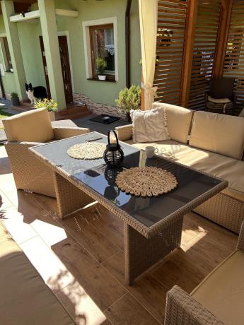 Zestaw mebli technorattanowych z 2 sofami Cofete Grande – Natural