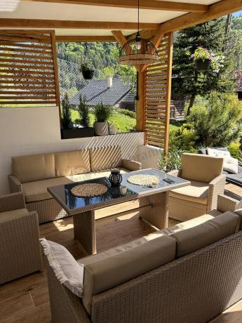 Zestaw mebli technorattanowych z 2 sofami Cofete Grande – Natural