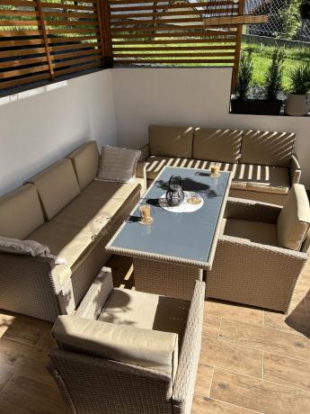 Zestaw mebli technorattanowych z 2 sofami Cofete Grande – Natural