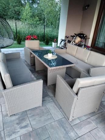Zestaw mebli technorattanowych z 2 sofami Cofete Grande – Natural