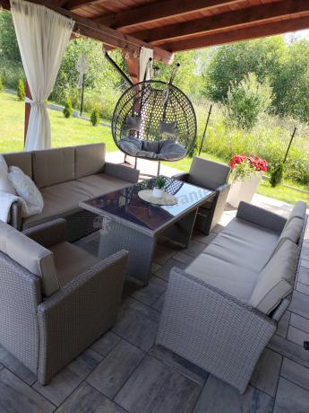 Zestaw mebli technorattanowych z 2 sofami Cofete Grande – Natural