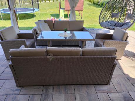 Zestaw mebli technorattanowych z 2 sofami Cofete Grande – Natural