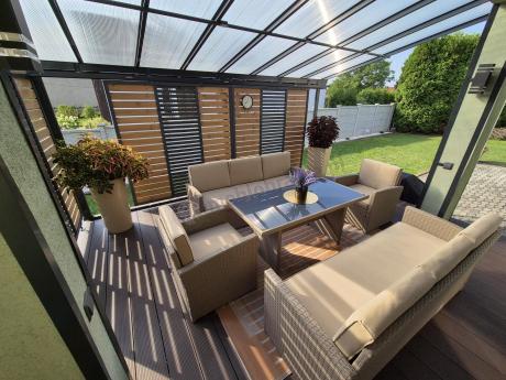 Zestaw mebli technorattanowych z 2 sofami Cofete Grande – Natural