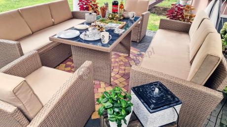 Zestaw mebli technorattanowych z 2 sofami Cofete Grande – Natural