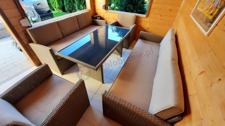 Zestaw mebli technorattanowych z 2 sofami Cofete Grande – Natural