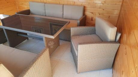 Zestaw mebli technorattanowych z 2 sofami Cofete Grande – Natural