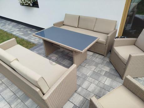 Zestaw mebli technorattanowych z 2 sofami Cofete Grande – Natural