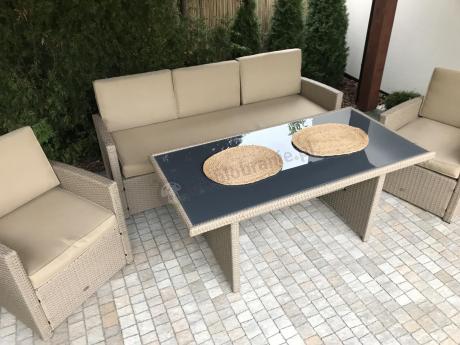 Zestaw mebli technorattanowych z 2 sofami Cofete Grande – Natural