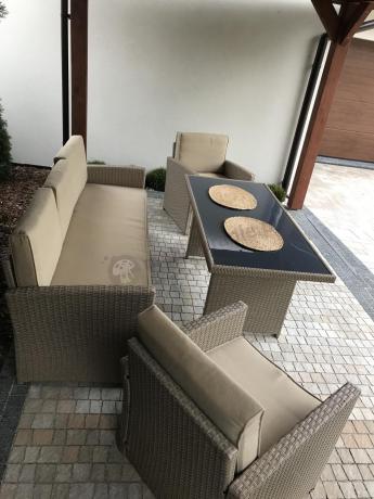 Zestaw mebli technorattanowych z 2 sofami Cofete Grande – Natural