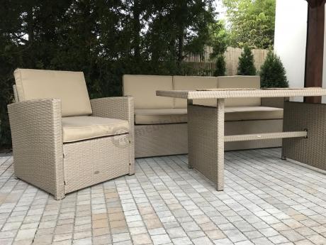 Zestaw mebli technorattanowych z 2 sofami Cofete Grande – Natural