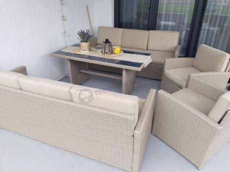 Zestaw mebli technorattanowych z 2 sofami Cofete Grande – Natural