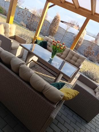 Zestaw mebli technorattanowych z 2 sofami Cofete Grande – Natural Cofete 2.0