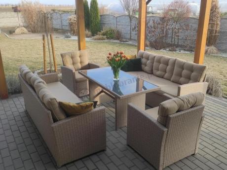 Zestaw mebli technorattanowych z 2 sofami Cofete Grande – Natural Cofete 2.0