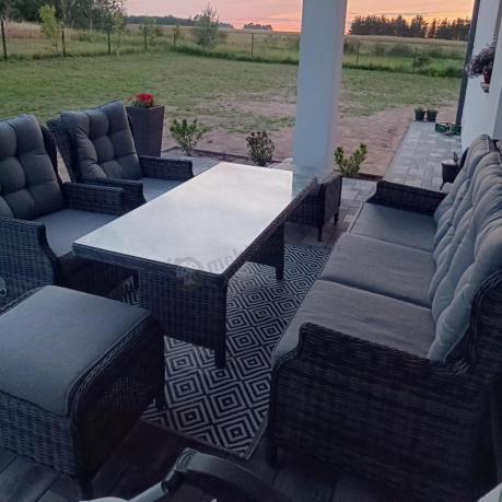 Zestaw mebli technorattanowych z regulowanymi fotelami Laritto Dining - Antracite