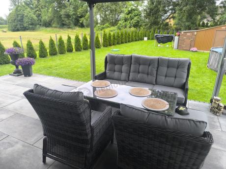 Zestaw mebli technorattanowych z regulowanymi fotelami Laritto Dining - Antracite