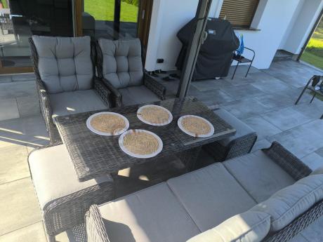 Zestaw mebli technorattanowych z regulowanymi fotelami Laritto Dining - Antracite