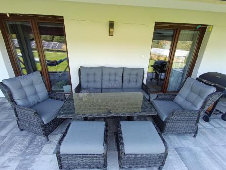 Zestaw mebli technorattanowych z regulowanymi fotelami Laritto Dining - Antracite
