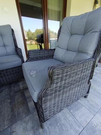 Zestaw mebli technorattanowych z regulowanymi fotelami Laritto Dining - Antracite