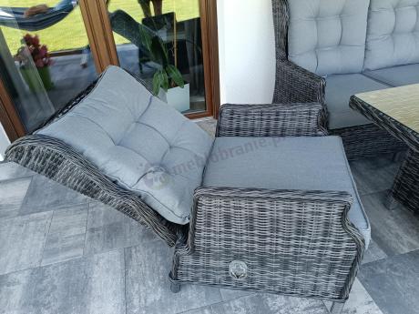 Zestaw mebli technorattanowych z regulowanymi fotelami Laritto Dining - Antracite