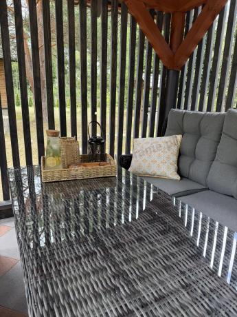 Zestaw mebli technorattanowych z regulowanymi fotelami Laritto Dining - Antracite