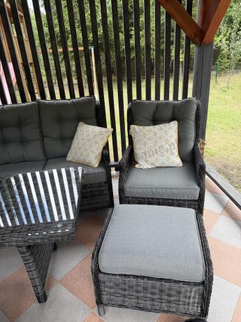 Zestaw mebli technorattanowych z regulowanymi fotelami Laritto Dining - Antracite