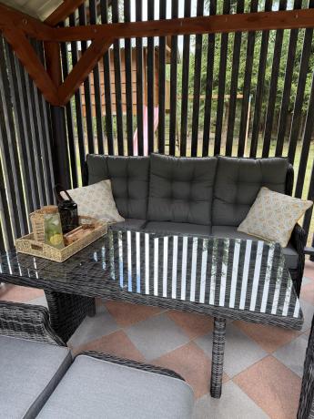 Zestaw mebli technorattanowych z regulowanymi fotelami Laritto Dining - Antracite