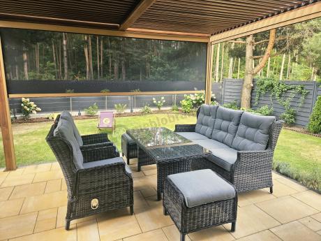 Zestaw mebli technorattanowych z regulowanymi fotelami Laritto Dining - Antracite