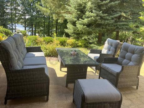 Zestaw mebli technorattanowych z regulowanymi fotelami Laritto Dining - Antracite