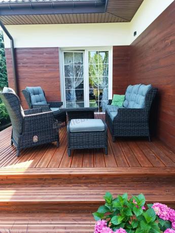 Zestaw mebli technorattanowych z regulowanymi fotelami Laritto Dining - Antracite