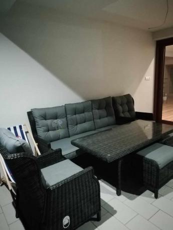 Zestaw mebli technorattanowych z regulowanymi fotelami Laritto Dining - Antracite