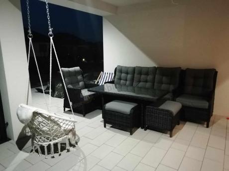 Zestaw mebli technorattanowych z regulowanymi fotelami Laritto Dining - Antracite