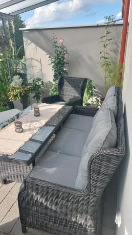 Zestaw mebli technorattanowych z regulowanymi fotelami Laritto Dining - Antracite