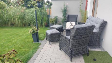 Zestaw mebli technorattanowych z regulowanymi fotelami Laritto Dining - Antracite